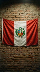 Flag on Rustic Wall