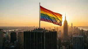 Flag on Skyscraper
