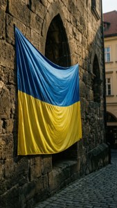Flag on Stone Wall