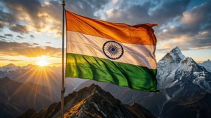Flag on the Himalayas