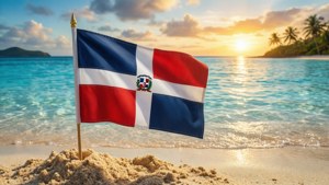 Flag on Tropical Beach