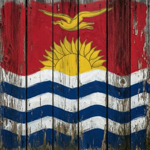 Flag on Weathered Wood