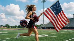 Flag on Windy Field
