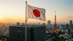 Flag Over Tokyo Skyline