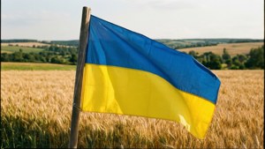 Flag Over Wheat Field