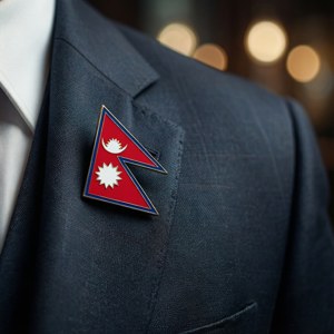 Flag Pin on Suit