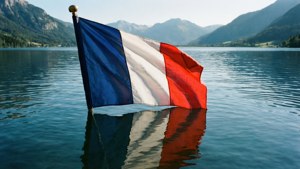 Flag Reflecting in Lake