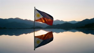 Flag Reflection Sunrise