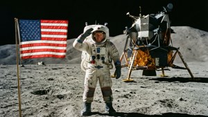 Flag Salute on Moon