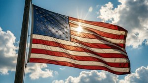 Flag Waving in Sunlight
