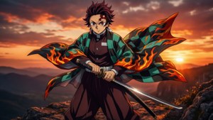 Flame Hashira at Dusk