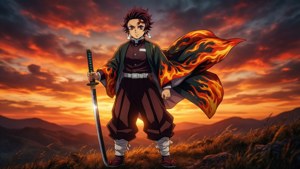 Flame Hashira at Sunset