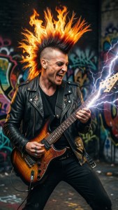 Flame Mohawk Guitar
