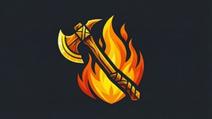Flaming Axe Icon