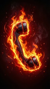 Flaming Phone Icon