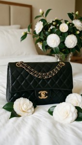 Flap Bag on Camellias