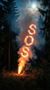 Flare SOS in Forest