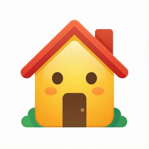Flat House Emoji
