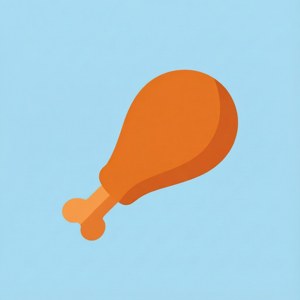 Flat Vector Drumstick Icon