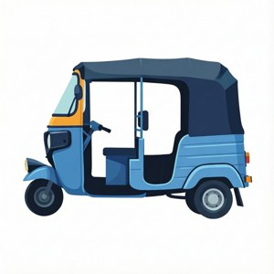 Flat Vector Rickshaw