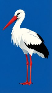 Flat Vector Stork