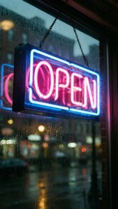 Flickering Neon Open Sign