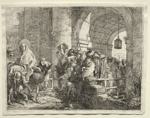 Flight into Egypt:  The Holy Family Passing under an Arch