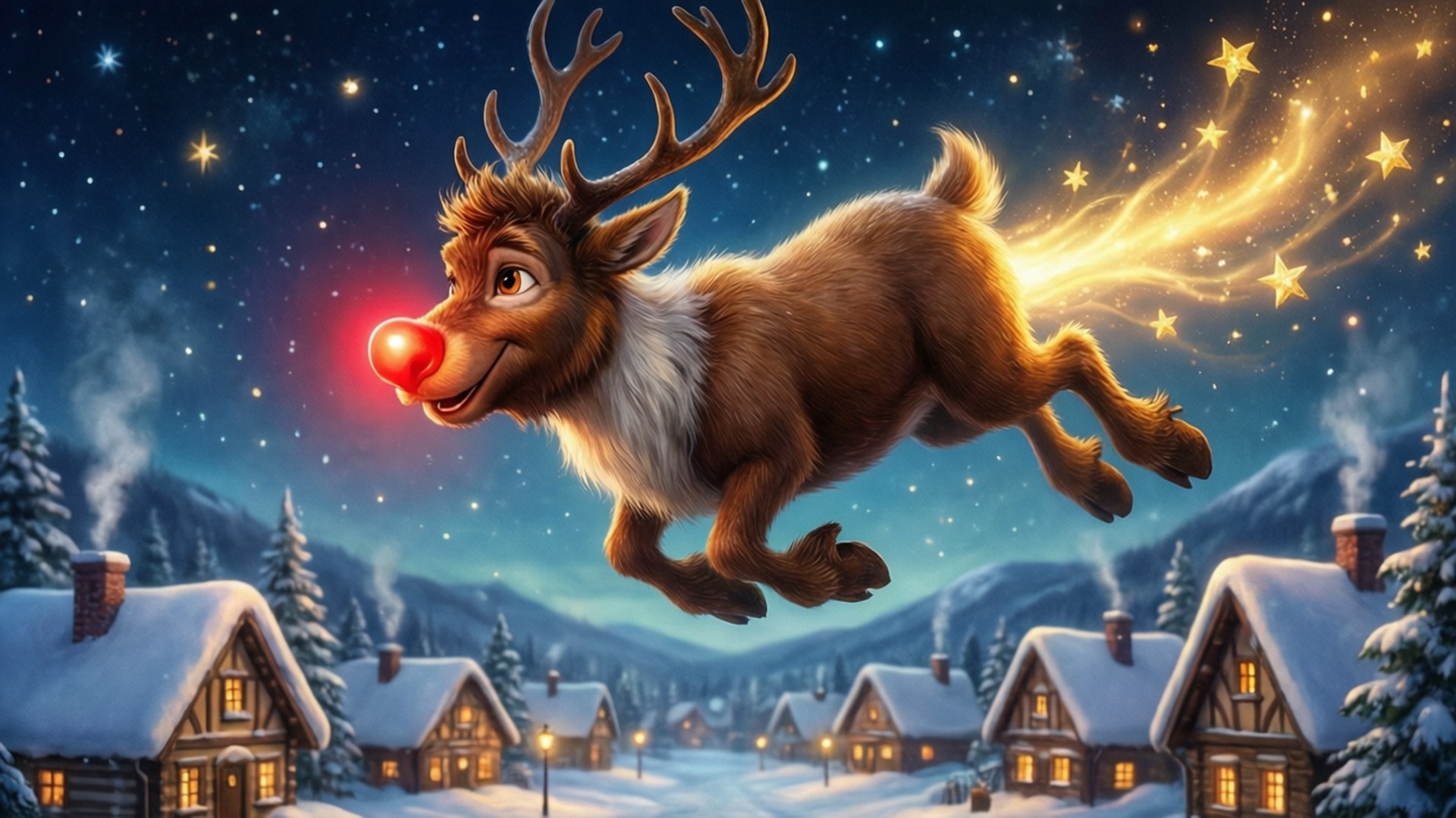 Flight Over the Village by Wallpapers.art Studio