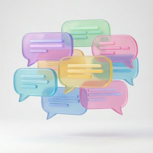 Floating 3D Speech Bubbles