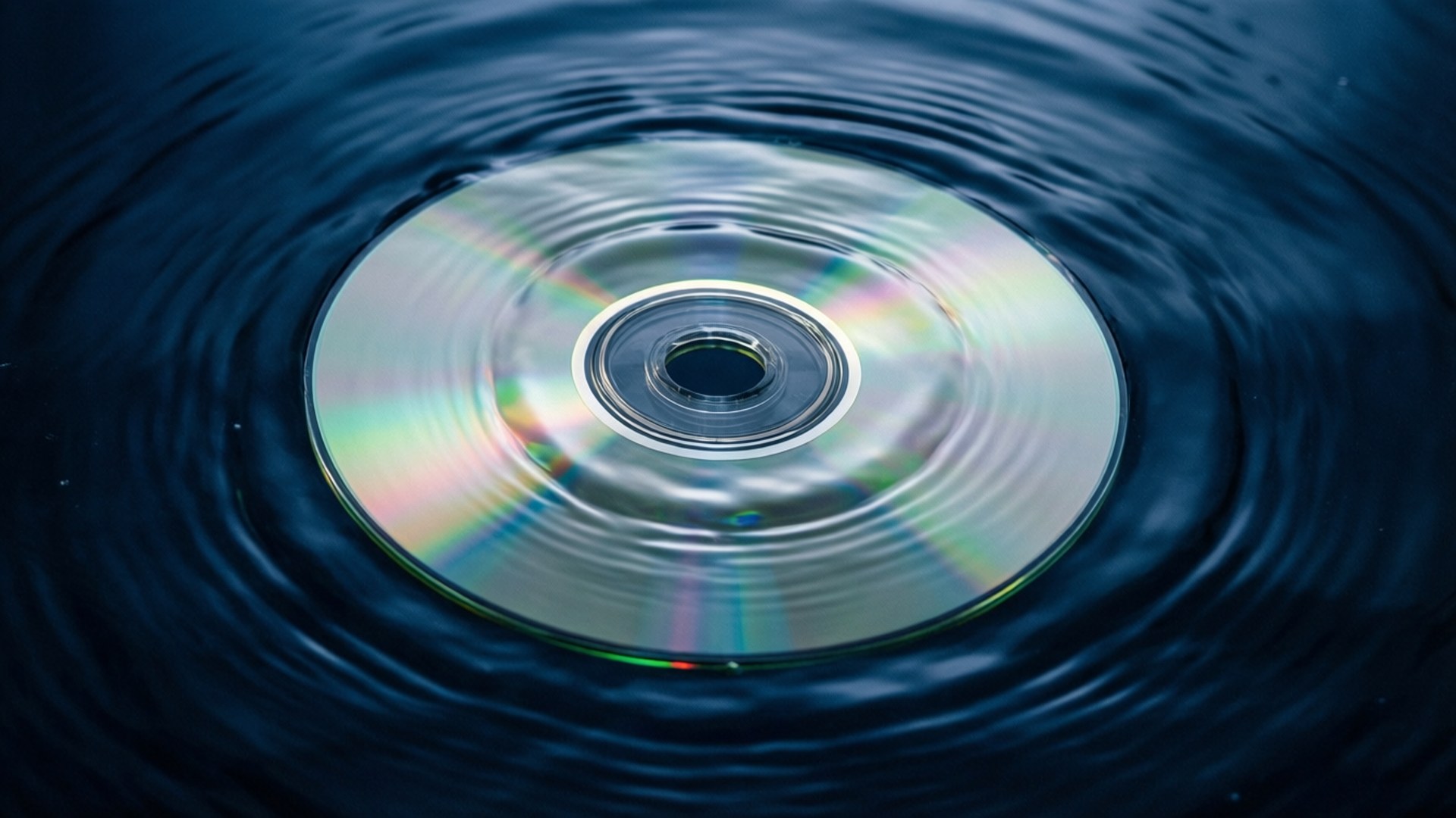 Floating Disc in Blue by Wallpapers.art Studio