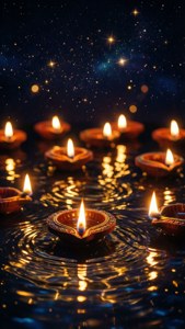 Floating Diyas Stars