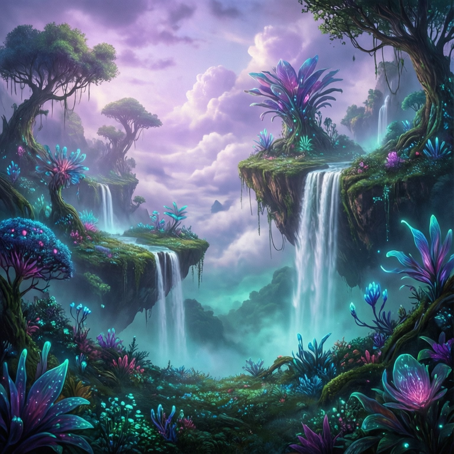 Floating Fantasia Isles by Wallpapers.art Studio