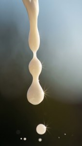 Floating Milk Droplets