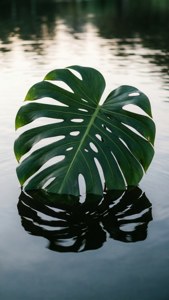 Floating Monstera Leaf