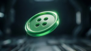 Floating Neon Green Button