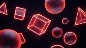 Floating Neon Shapes