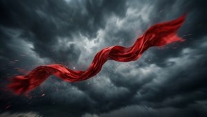 Floating Red Ribbon