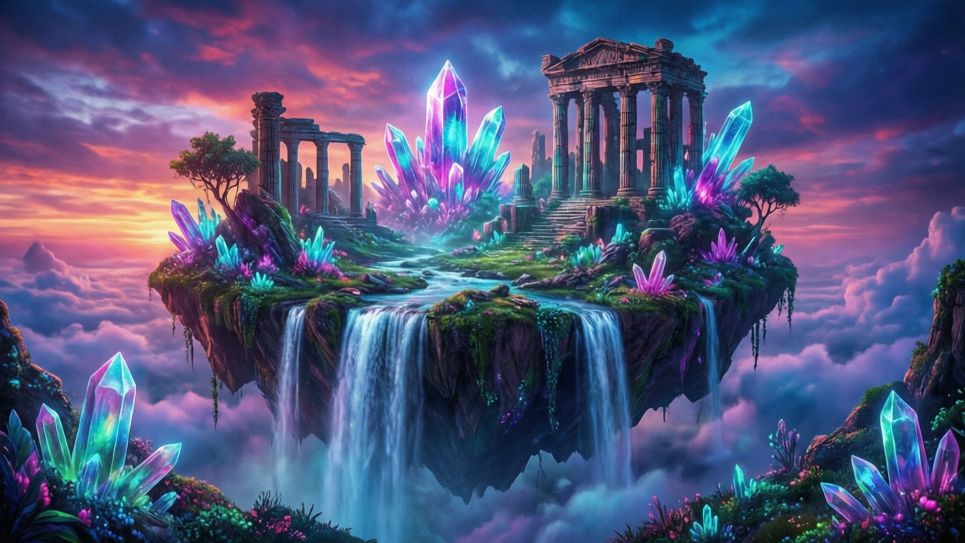 Floating Ruins by Wallpapers.art Studio