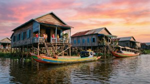 Floating Village at Sunset