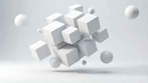 Floating White Cubes
