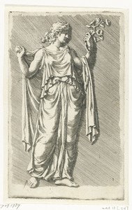 Flora met een bloesemtak in haar hand