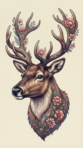 Floral Antler Reindeer