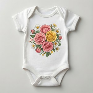 Floral Baby Onesie SVG