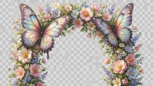 Floral Butterfly Arch Border