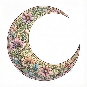 Floral Crescent Moon