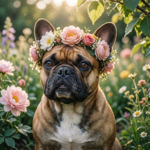 Floral Crown Frenchie