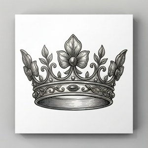 Floral Crown Line Art