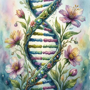 Floral DNA Watercolor
