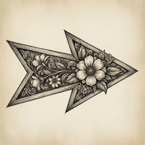 Floral Doodle Arrow