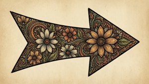Floral Doodle Arrow